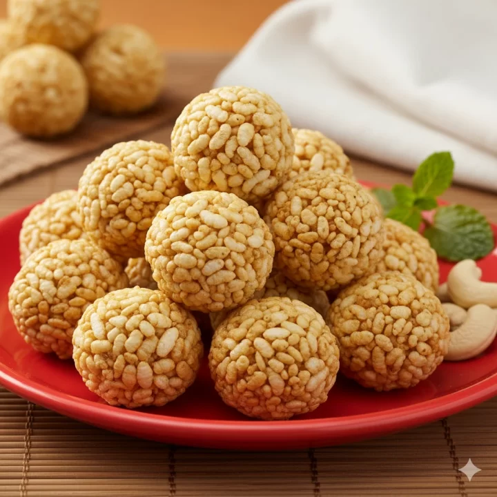 Pori Urundai – Traditional Sweet Puffed Rice Balls